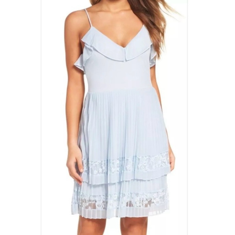 NWOT French Connection Women's Adanna Pleat Lace Jersey Dress Size 6